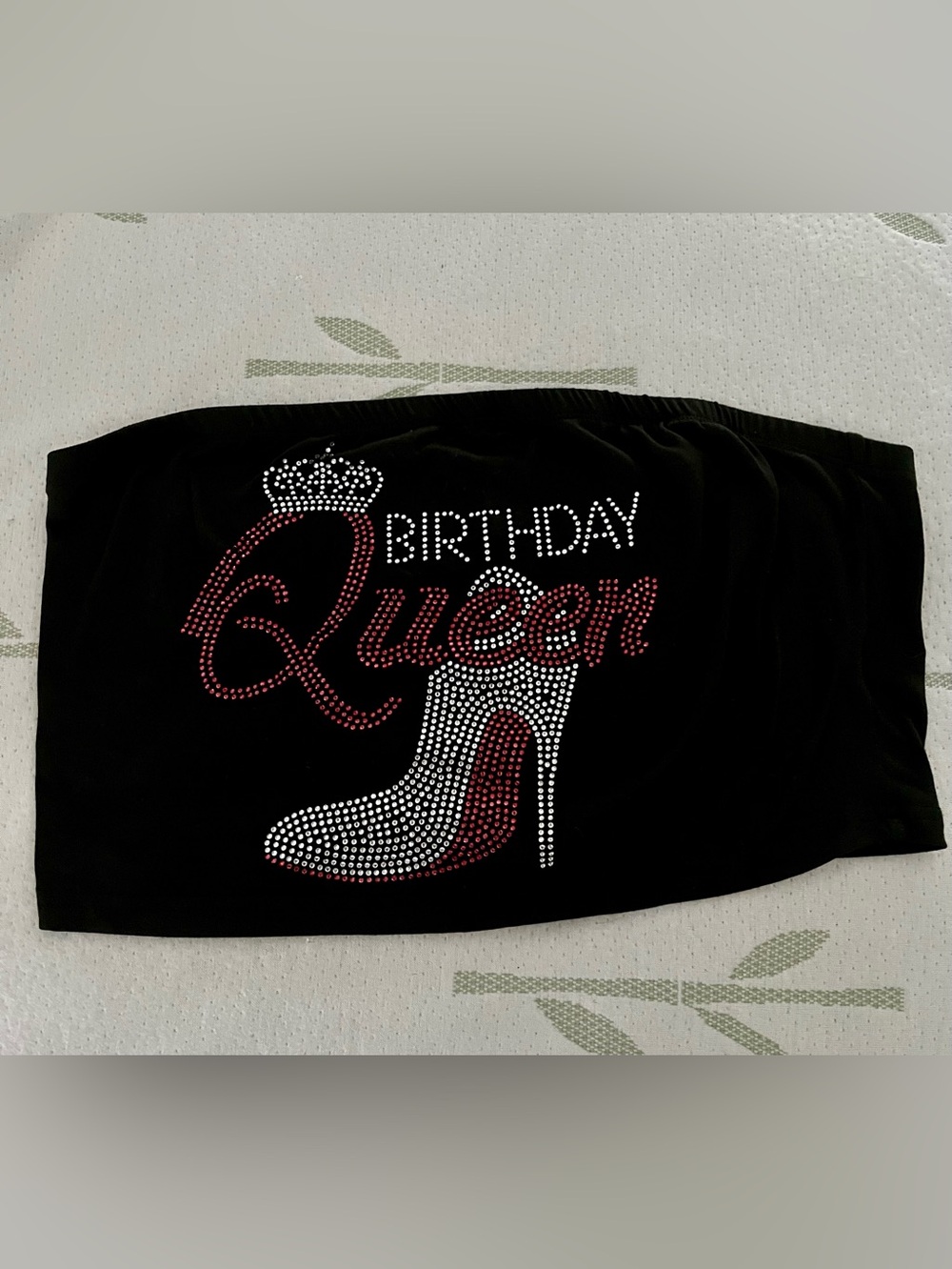 Birthday Queen black tube top